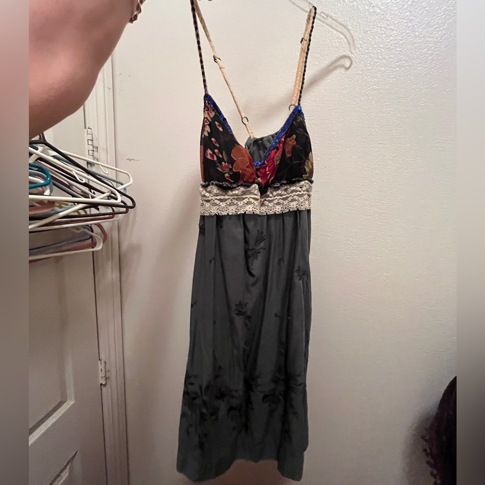 free people mixed media mini babydoll dress